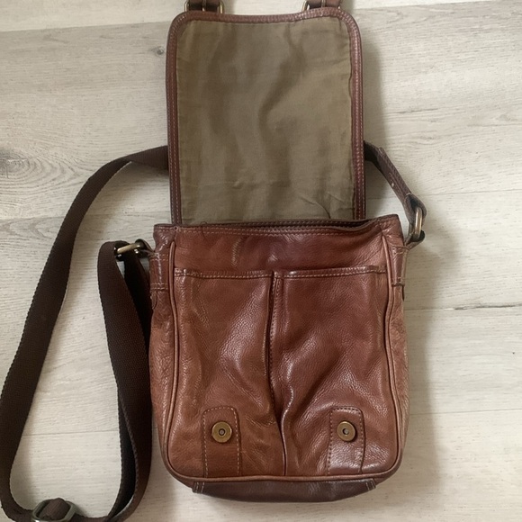 Fossil Leather Messenger Bag book bag school bag Back to school - Picture 3 of 10